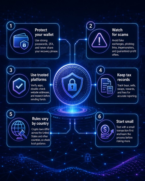 Safety, Scams, Taxes, and Regulation